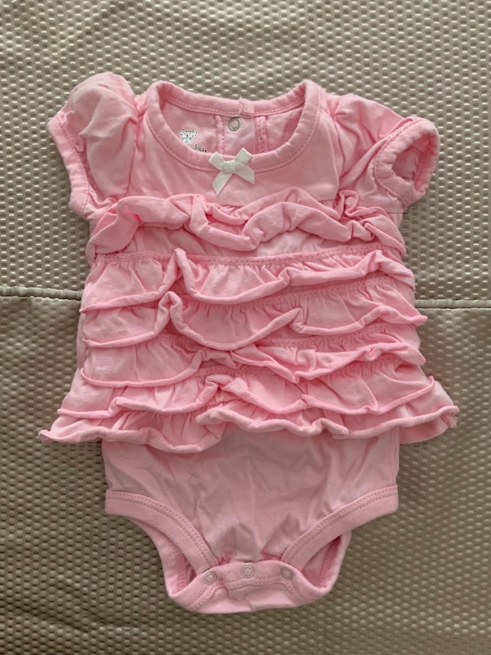 Koala Baby 3M Pink Ruffle Puff Sleeve Bodysuit Romper